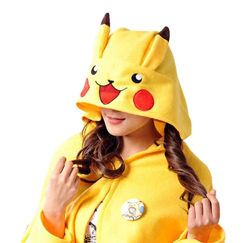 포켓몬 피카츄 봉제 장난감 망토 담요, 에어컨 담요, 맨티 케이프, 여아 선물, 무료 배송, 150x70 cm, 170x90cm