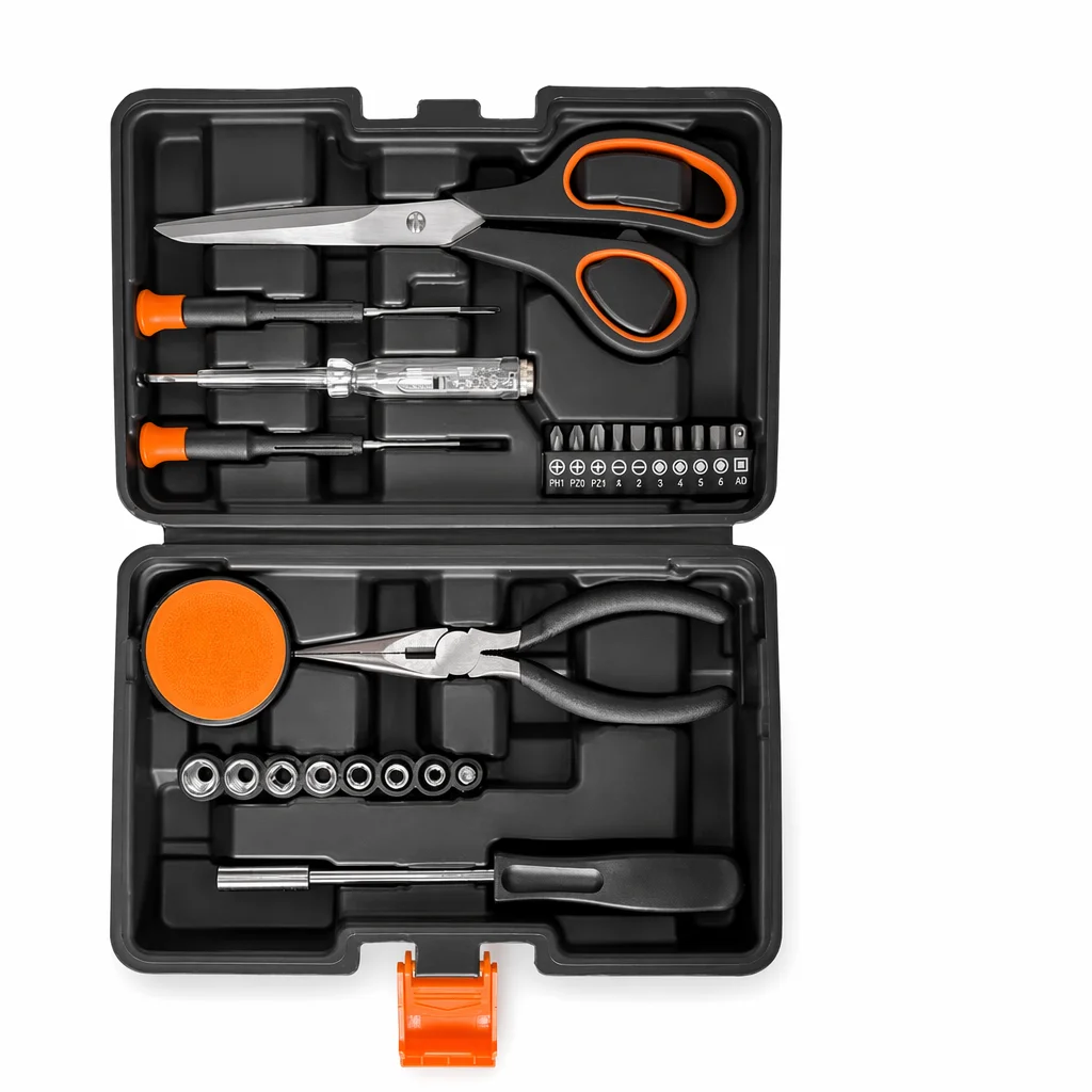 Hot Sell 26Pcs Potable Multifunction household Tool Set Daily Use Pliers Kit Auto Repair Tool Set Tape Hammer Hex Key Bits Set