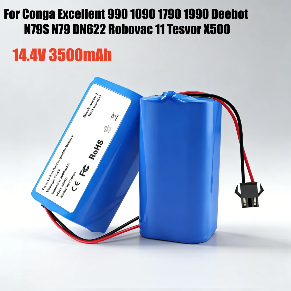 

Original 14.4V Replacement Battery for CECOTEC CONGA 950 990 999 1190 1091 1099 1790 1990 5290 Vacuum Cleaner Battery