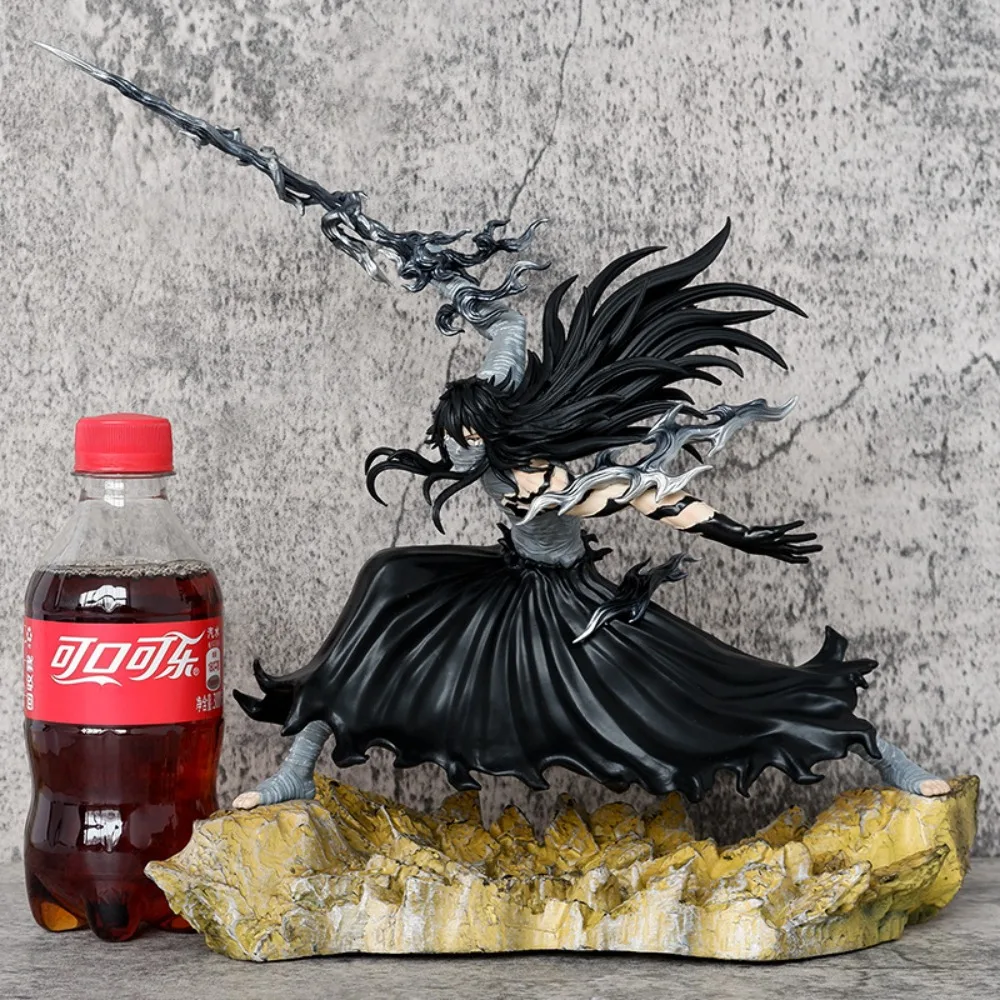Figurine Mugetsu Ichigo 28 Cm – Anime Bleach – Kurosaki Ichigo, Ulquiorra Ailes Noires – PVC, Base Incluse – Cadeau Fan