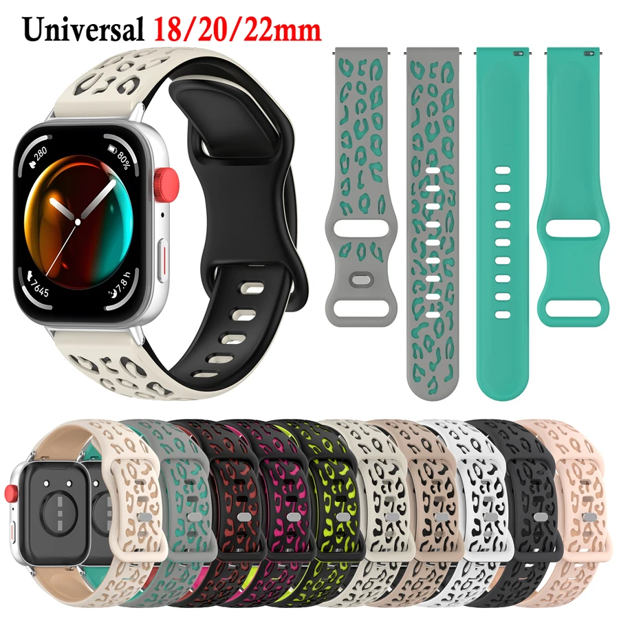 

Универсальный 22 мм 20 мм 18 мм ремешки для часов 3D силиконовый ремешок 2-цветный резиновый браслет для Huawei Samsung Xiaomi Amazfit Smartwatch