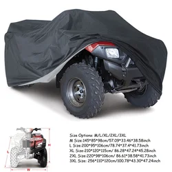 Quad Bike ATV Cover Universal 190T Waterproof Dustproof Motorcycle Vehicle Scooter Kart Motorbike Covers M L XL XXL XXXL Black