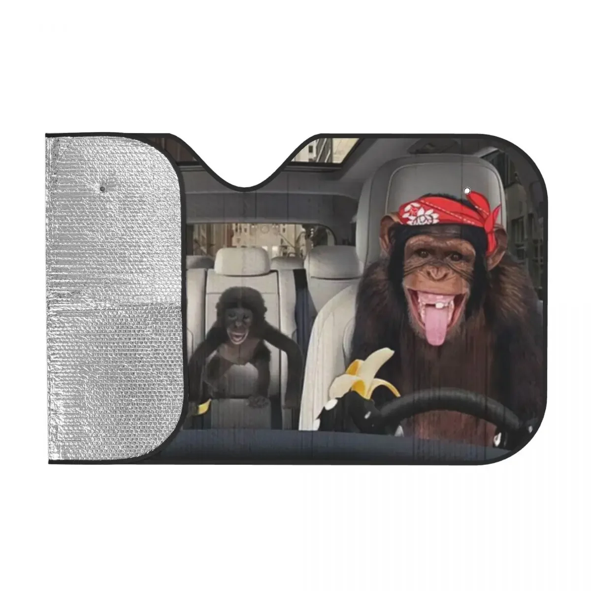 GearhumanD Chimpanzee Family Sunshades Reflector Anti Uv Custom Funny Car Sunshade Sun Shade