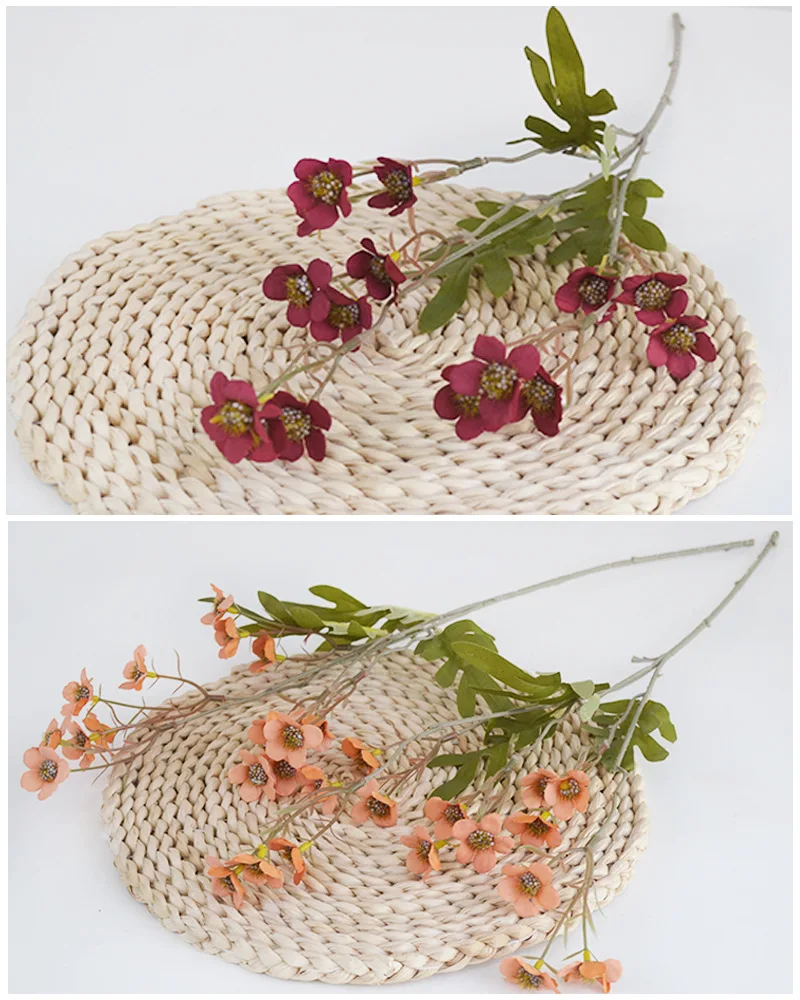 10 Stück Pastorale Kleine Gänseblümchen Kunstblumen für Heimdekoration, Künstliche Pflaumenblüten, DIY Brautstrauß, Party, Hochzeit, Blumendekoration – Detail 8