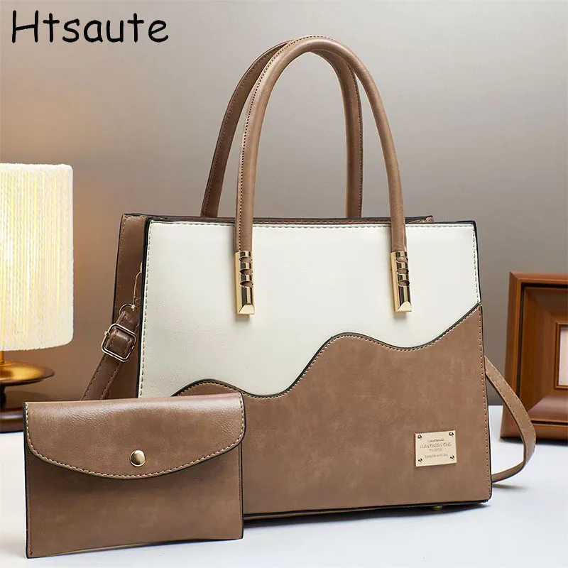 

Women's Handbag 2-piece Set Women's Shoulder Bags Fashion Purse Vintage Leather Bag Large Capacity Handbag Inclined Shoulder Bag