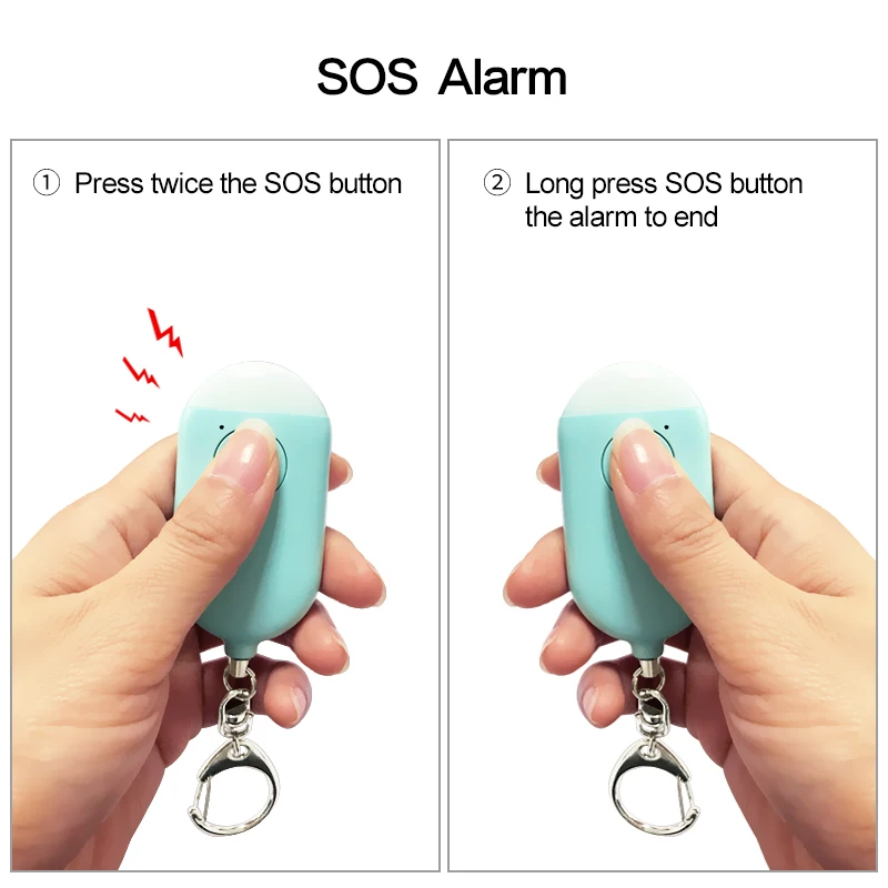 130db Self Defense Alarm Keychain Girl Women Security Protection Alert Strong Emergency Alarm Personal Safety Supplies For Bag