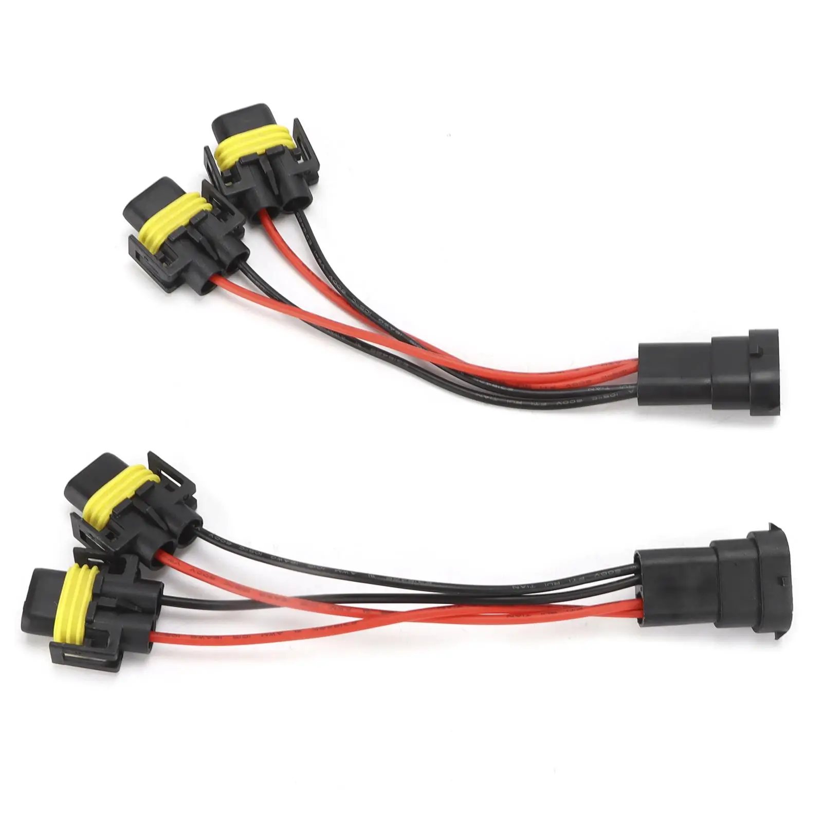 Universal Fog Light Splitter Wiring Harness H11/H8 2-Way Male To Female Wearproof Kit