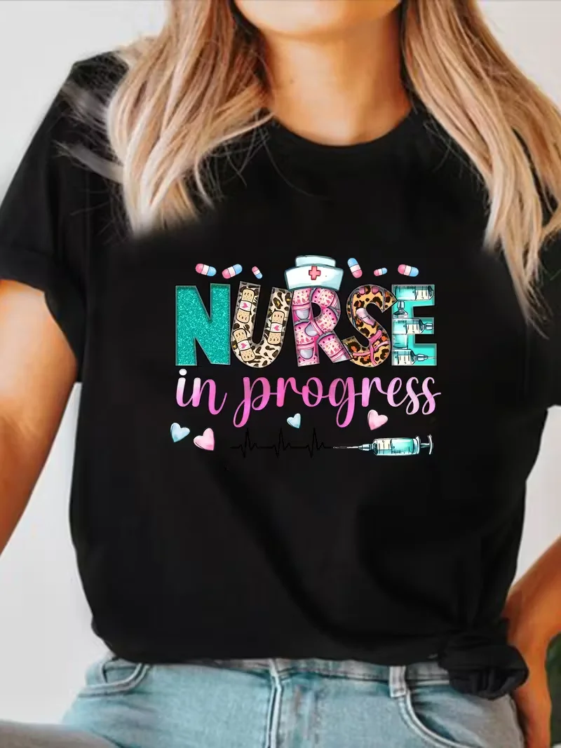 

2025 Новая повседневная рубашка унисекс с буквенным узором и принтом уличной моды, трендовая рубашка из чистого хлопка с короткими рукавами и круглым вырезом