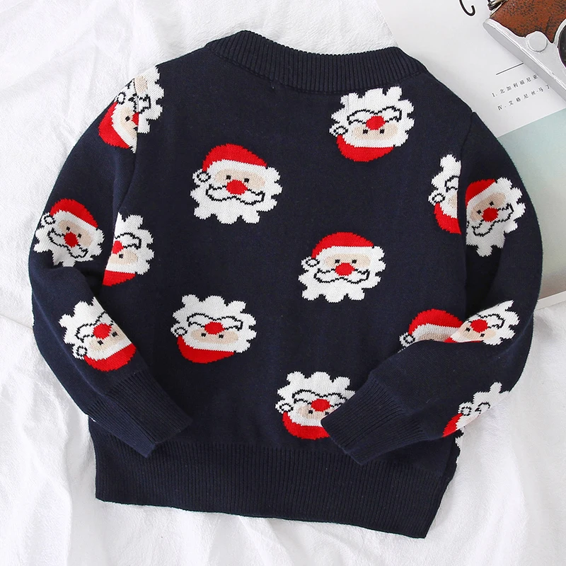 Christmas Sweaters Children Winter Warm Pullover Baby Cartoon Knitted Sweaters Autumn Kids Clothes 2-7Yrs Boy Girl Xmas Pullover