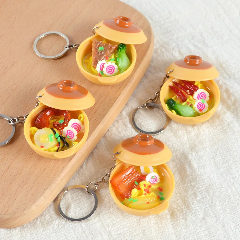 

Artificial Chinese Noodle Food Casserole Model Pendant Mini Food Simulation Miniature Keychain Pendant Toy Food Play Decorations
