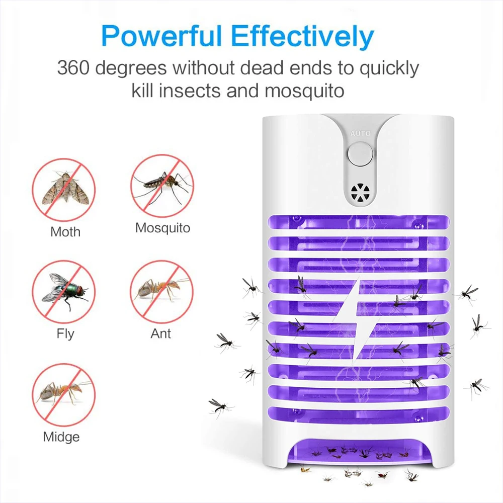 

Portable LED Mosquito Killer Lamp Multifunctional Light Controlled Mosquito Killer LED Trap Electric Shock Mosquito Killer Lamp