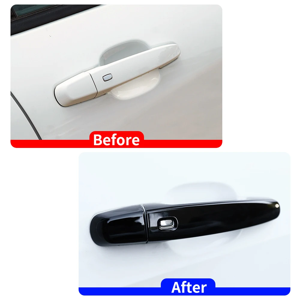 for Chevrolet Equinox 2018-2023 Malibu Impala Blazer Chevy Traverse Piano Black Exterior Door Handle Cover Trim Chrome Styling
