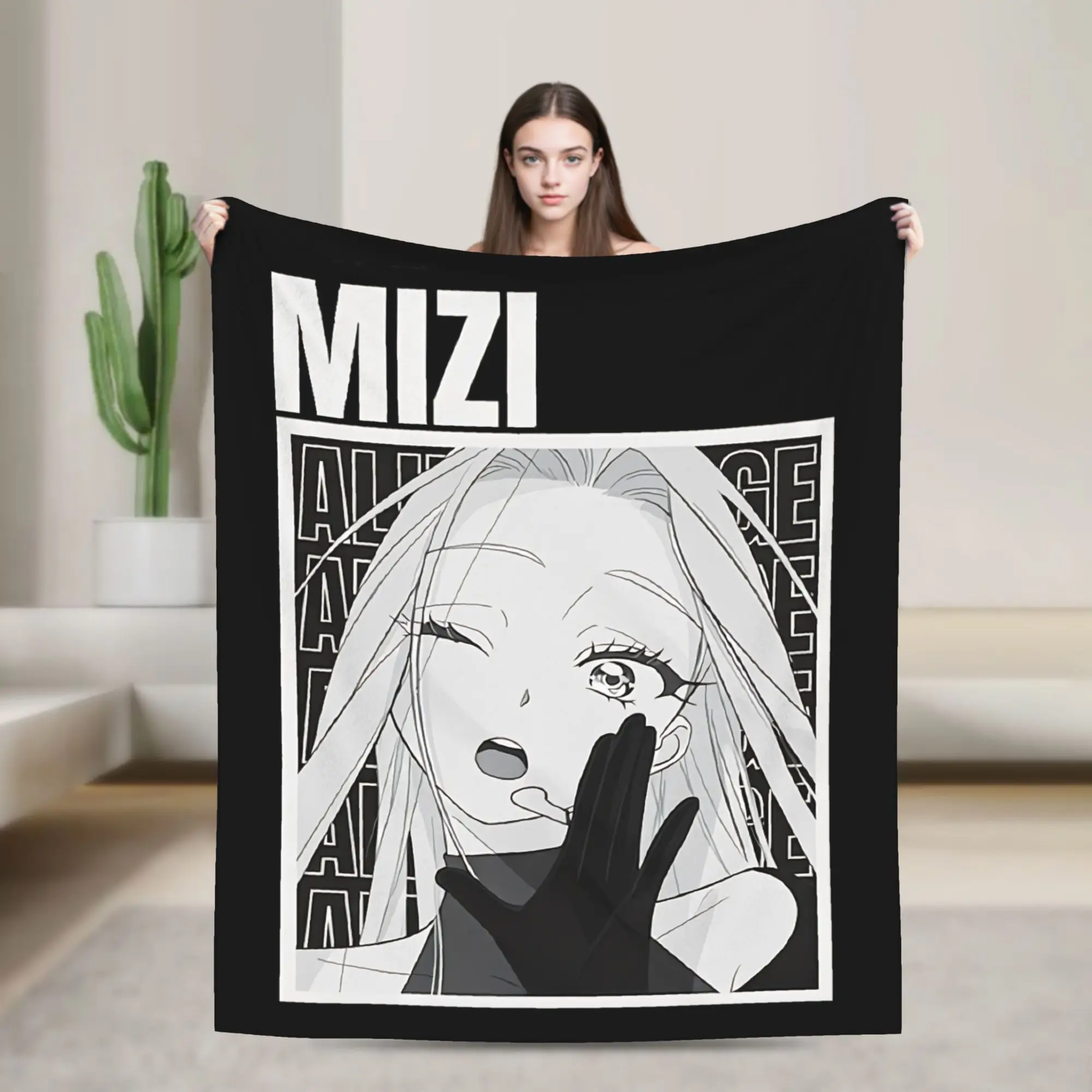Mizi Alien Stage Anime Fleece Blanket  Funny Throw Blankets for Home Hotel Sofa  125*100cm Bedspreads