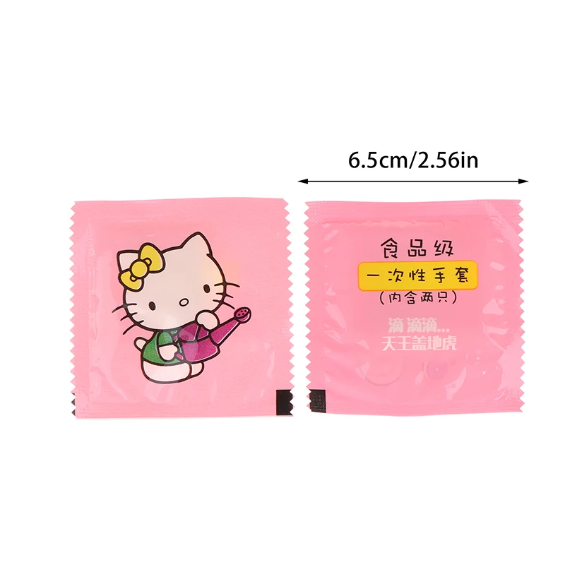 50/100 pezzi guanti monouso portatili Hellokitty guanti trasparenti pacchetto indipendente accessori da cucina per sala da pranzo