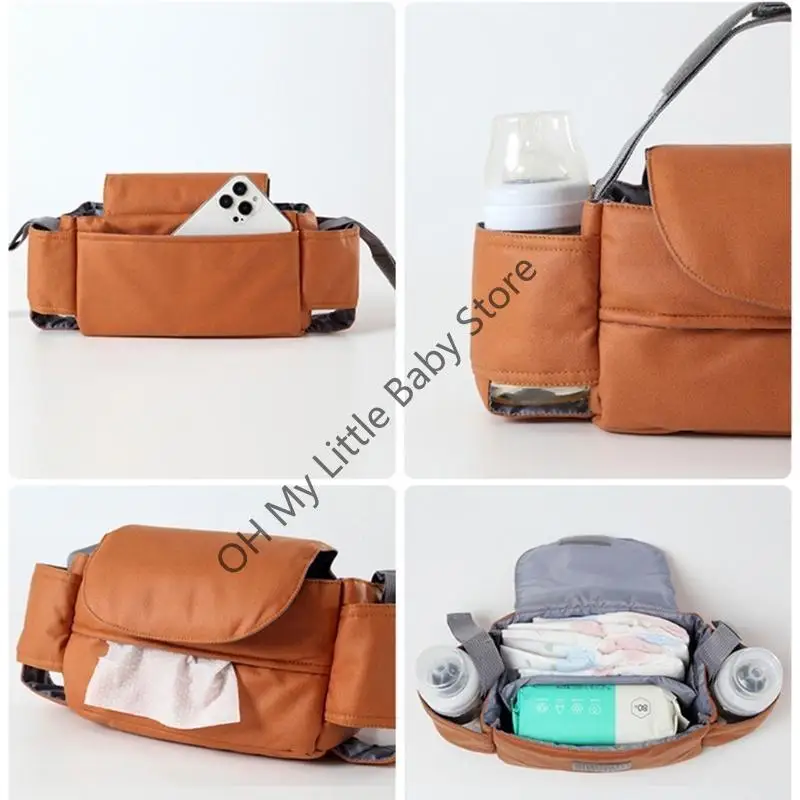 M76C عربة منظم حقيبة عربة منظم متعدد الوظائف عربة طفل عربات التي تجرها الدواب حقيبة التخزين يدفع باليدين المنظم حقيبة سفر هدية