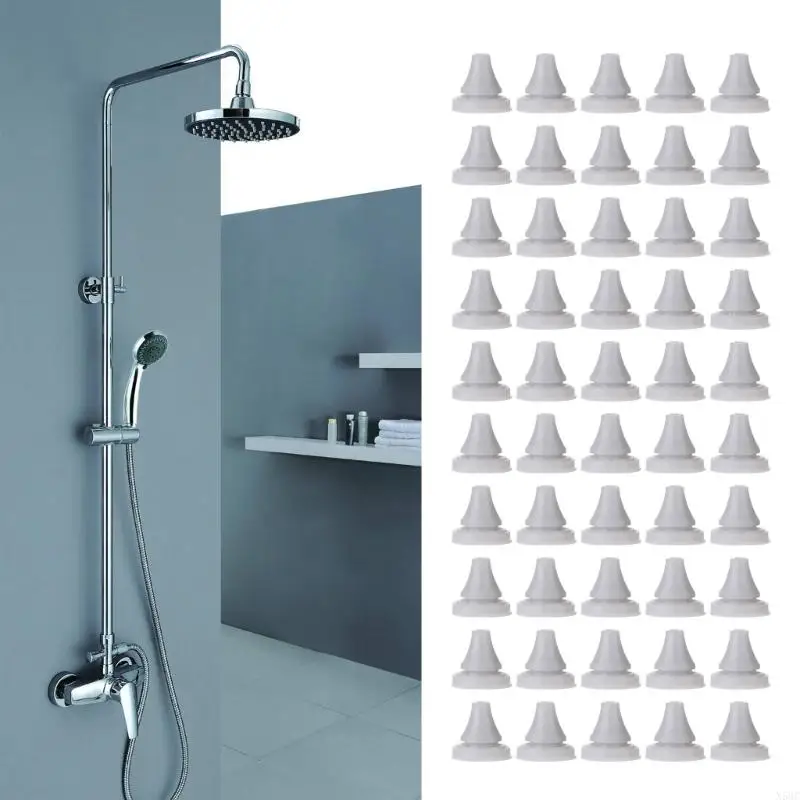 N58C 50pcs Boquillas reemplazo cabeza ducha Cabeza silicona ducha boquilla boquilla
