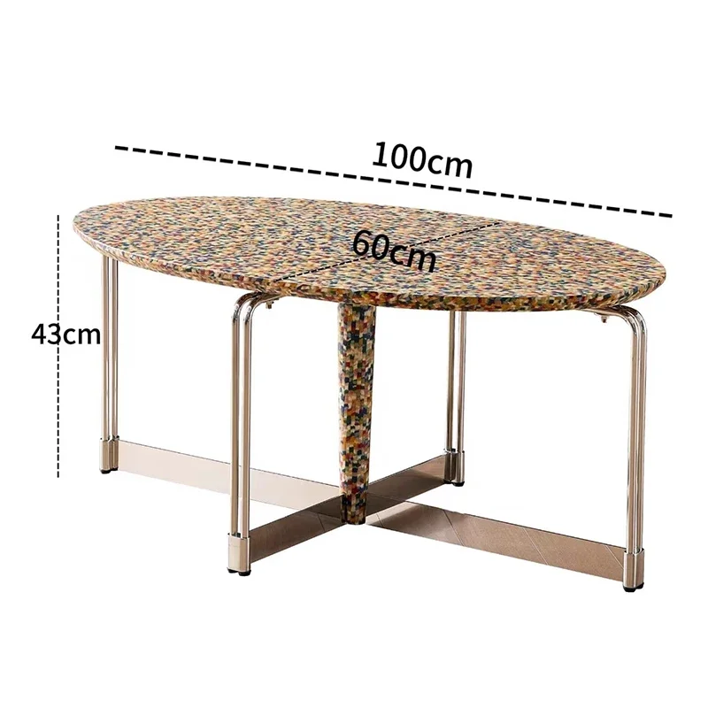 European Minimalist Coffee Table Oval Glam Modern Luxury Coffee Table Living Room Trendy Table Basse Pour Salon Furniture