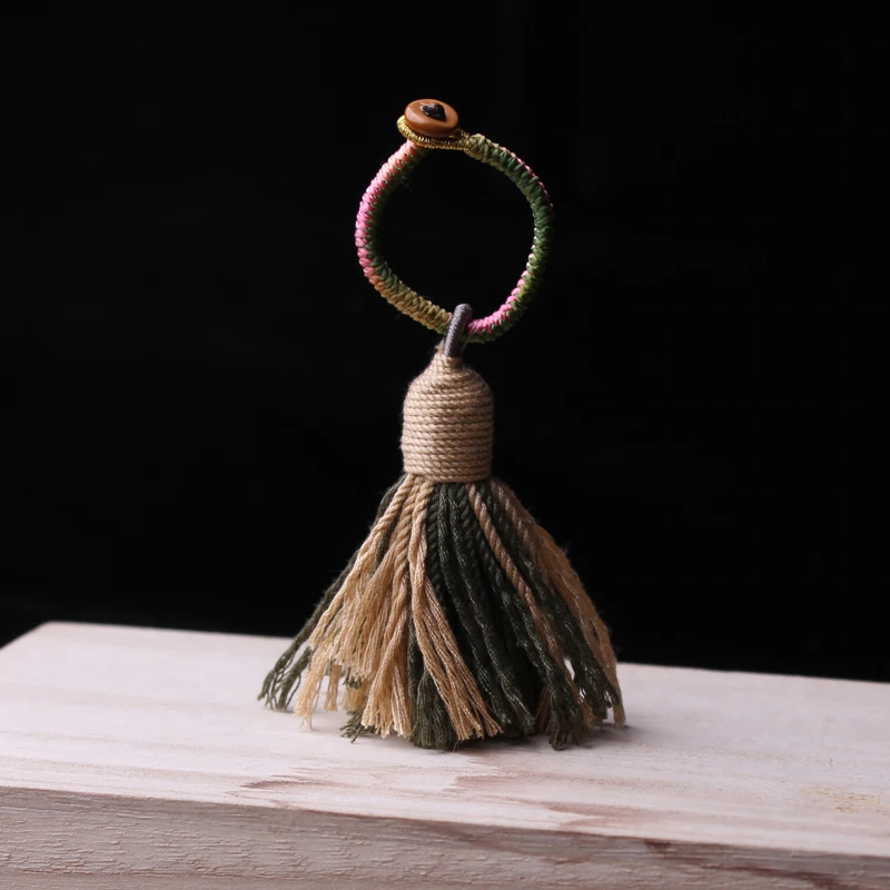 Llavero tibetano tejido a mano, colgante para bolso, cuerda de algodón, borla, símbolo Cultural Goc, accesorio decorativo Faion