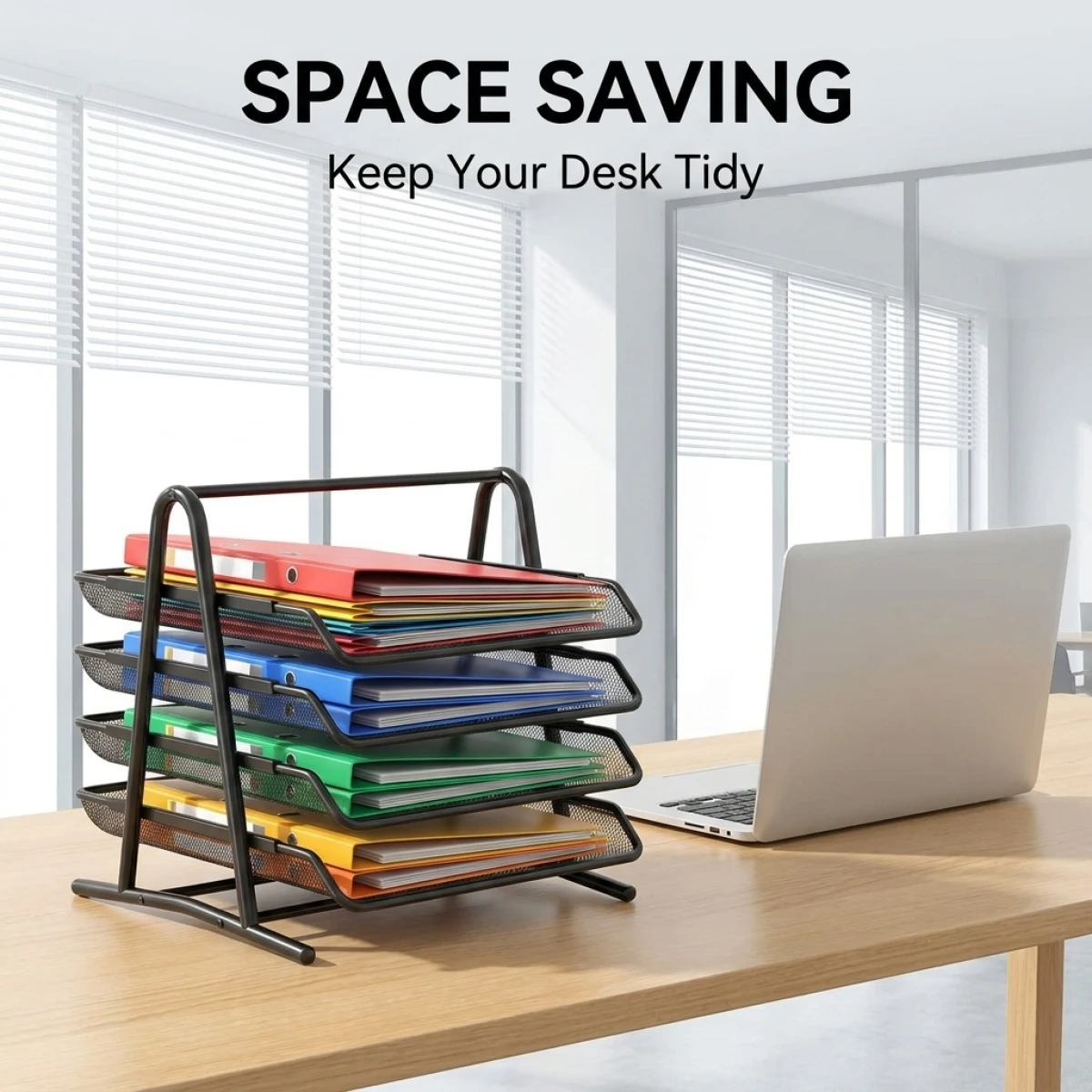 

Professional Sliding File Organizer–Premium Metal Desk Tray,Easy File Retrieval,Thick Support Anti-Deformation,Large Office