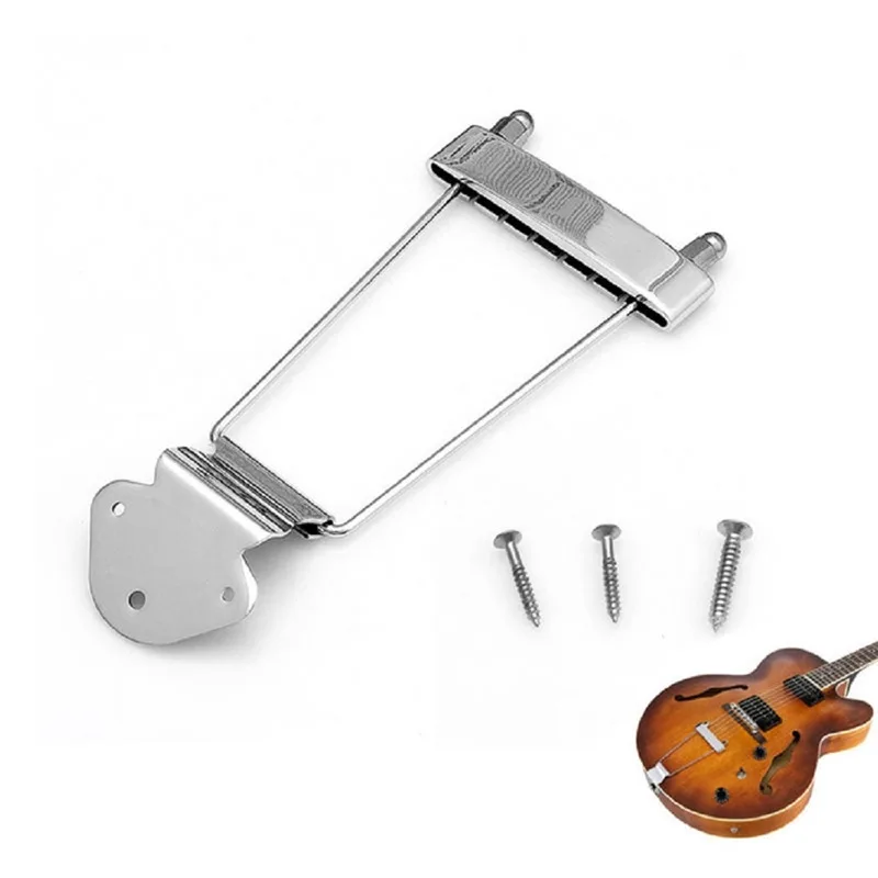 Chrome Trapeze 6-string Tailpiece for Archtop Guitar High Quality New ARE4 Jazz Guitar Bridge Jazz Guitar Replacement Parts New