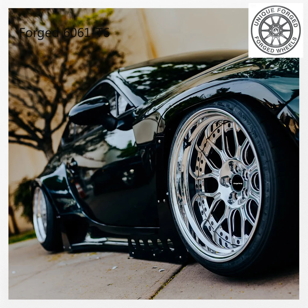 

New model of 2618 19 20 21 22 Inch 5x112 5x120 5x114.3 2 3 Piece Forged Alloy Wheels with Carbon Fiber Lip Deep Dish Rims for
