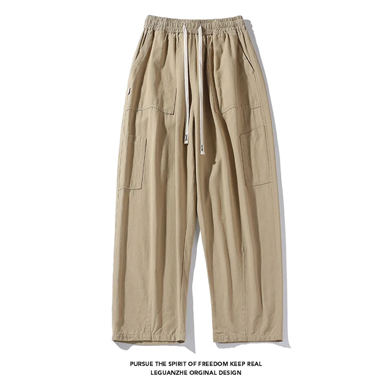 

【Mirrordust】25 осенних новых гонконгских стилей, большие размеры, широкие прямые брюки-карго, простые модные длинные брюки M-5X