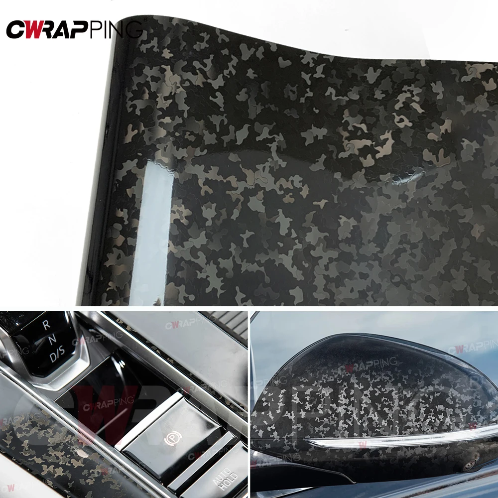 

TPF Ghost Carbon Pattern Black Auto Outdoor Accessories Wrap Vinyl Car Wrapping Film Motorcycle Adhesive Vinyl Paper for Car