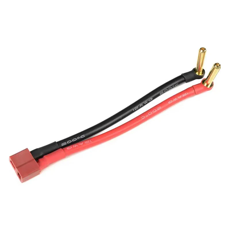 Adattatore per spina femmina Deans da 1/2 pezzi a 90 ° 4.0mm connettore placcato oro da 18mm cavo di ricarica 12awg 10cm per caricabatteria Lipo