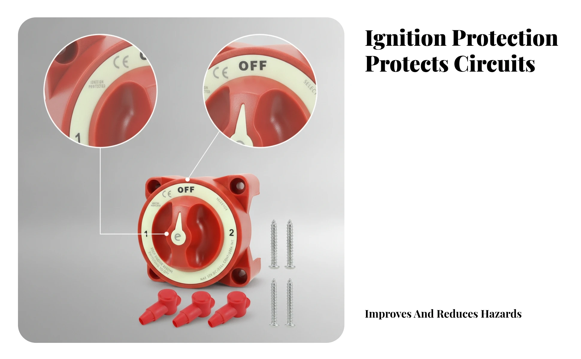Red Easy Turn Knob Power Accessory Marine Battery Disconnect Switch Rotary Battery Disconnect Switch Red Easy Turn Knob Power Accessory Marine Battery Disconnect Switch Rotary Battery Disconnect Switch