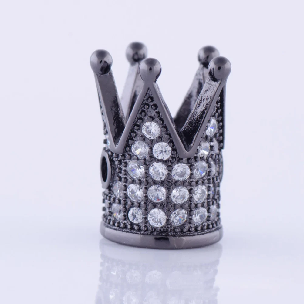 

10 Pcs Charms Crown Beaded Accessories Large Hole Beads Crowns Necklace Small Alloy Jewelry