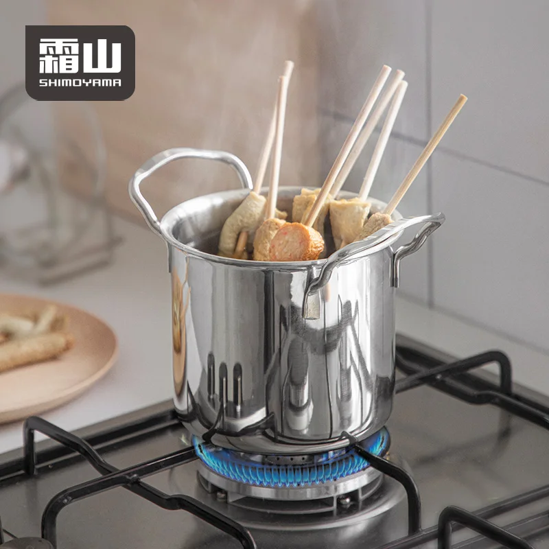 

SHIMOYAMA Stainless Steel Mini Pot Material Deep Classic Stock Pot Gas Stove Applicable Includes Soup Cooking Oden Pot