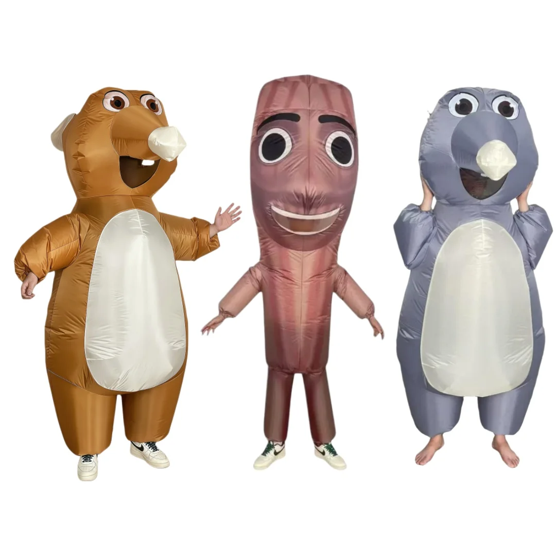 

Unisex fun inflatable costume set, funny mouse adult cartoon animal character inflatable costume, Halloween party role-playing c