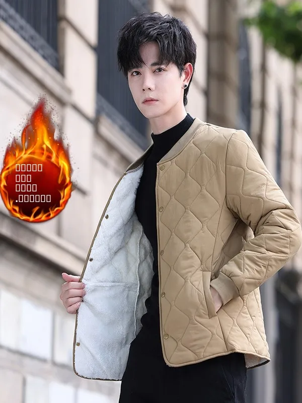 

Мужское хлопковое пальто на подкладке Fce, легкое пальто с хлопковой подкладкой, теплое облегающее пальто с воротником-стойкой, внутреннее пальто