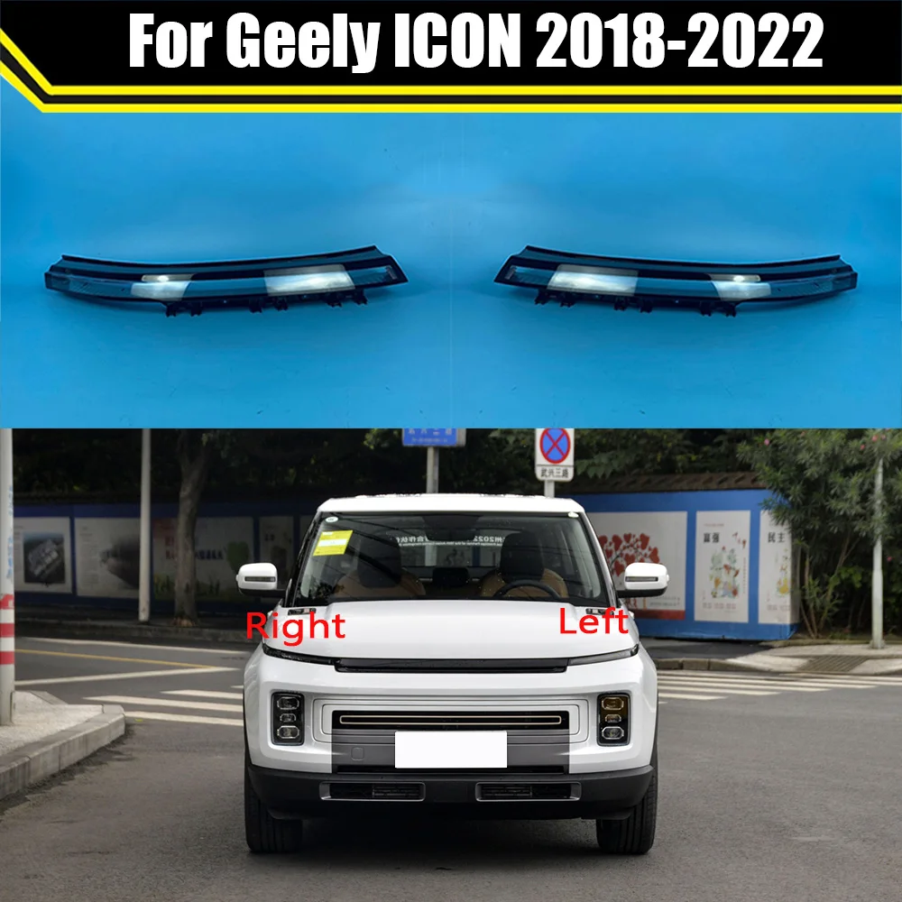 

For Geely ICON 2018-2022 Headlight Cover Transparent Headlamp Lamp Shell Lens Replace Original Lampshade Plexiglass