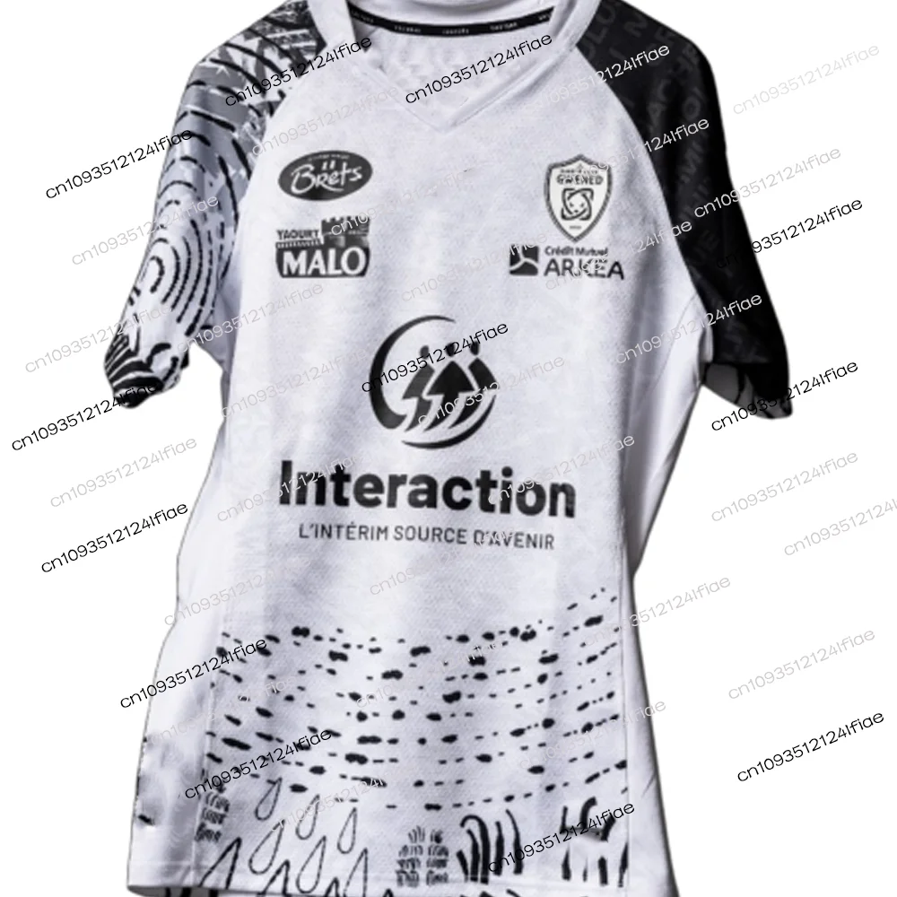 2025/26 Men's New Short-Sleeve V-Neck Sports Quick-Drying Breathable R-RC T-Shirt, Vane Sports Home and Away Rugby Jersey