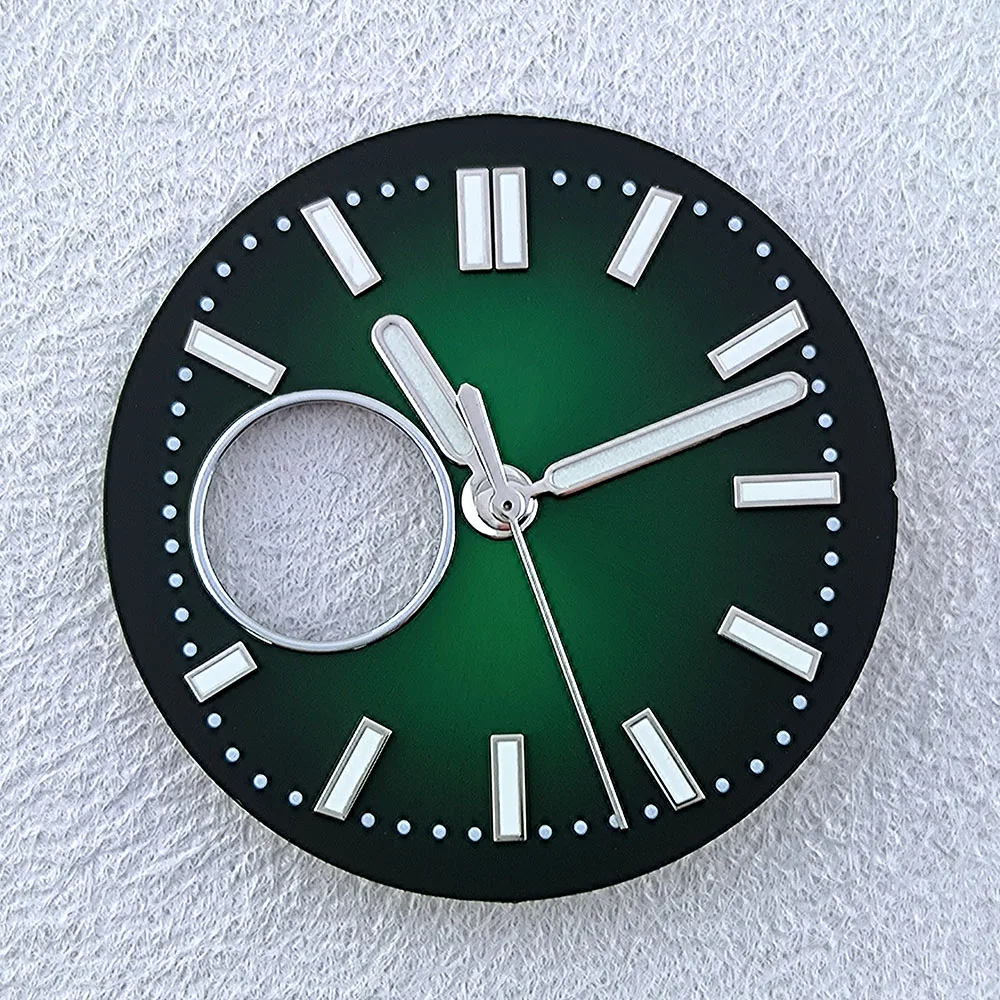 Циферблат NH38, индивидуальный логотип, циферблат часов 30,5 мм, полый циферблат, зеленый светящийся циферблат, подходит для инструментов для ремонта часов с механизмом NH38