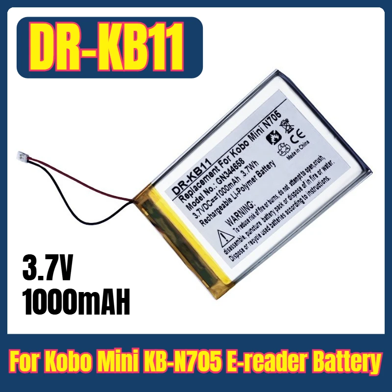 

3.7V 1000mAH DR-KB11 for Kobo Mini KB-N705 E-reader Battery GN344658