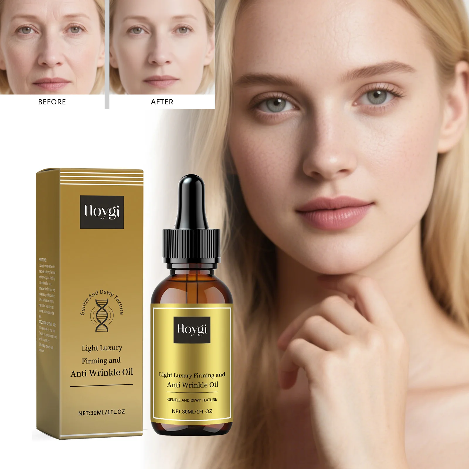 Firming Facial Care Oil Lifting Anti Wrinkle Lightens Lines Tightens Skin Nourishing Smoothing Soften Brightening Face Serum