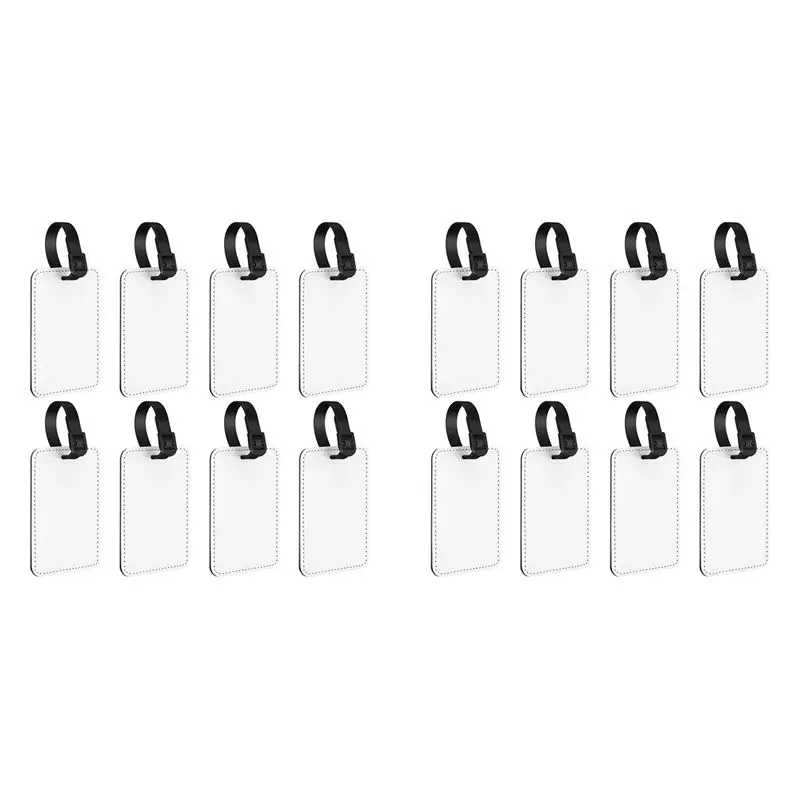 

NEW-16Pcs Sublimation Luggage Tags Name Tag Blank Suitcase Tags Heat Transfer Bag Tags Business ID Card Holder