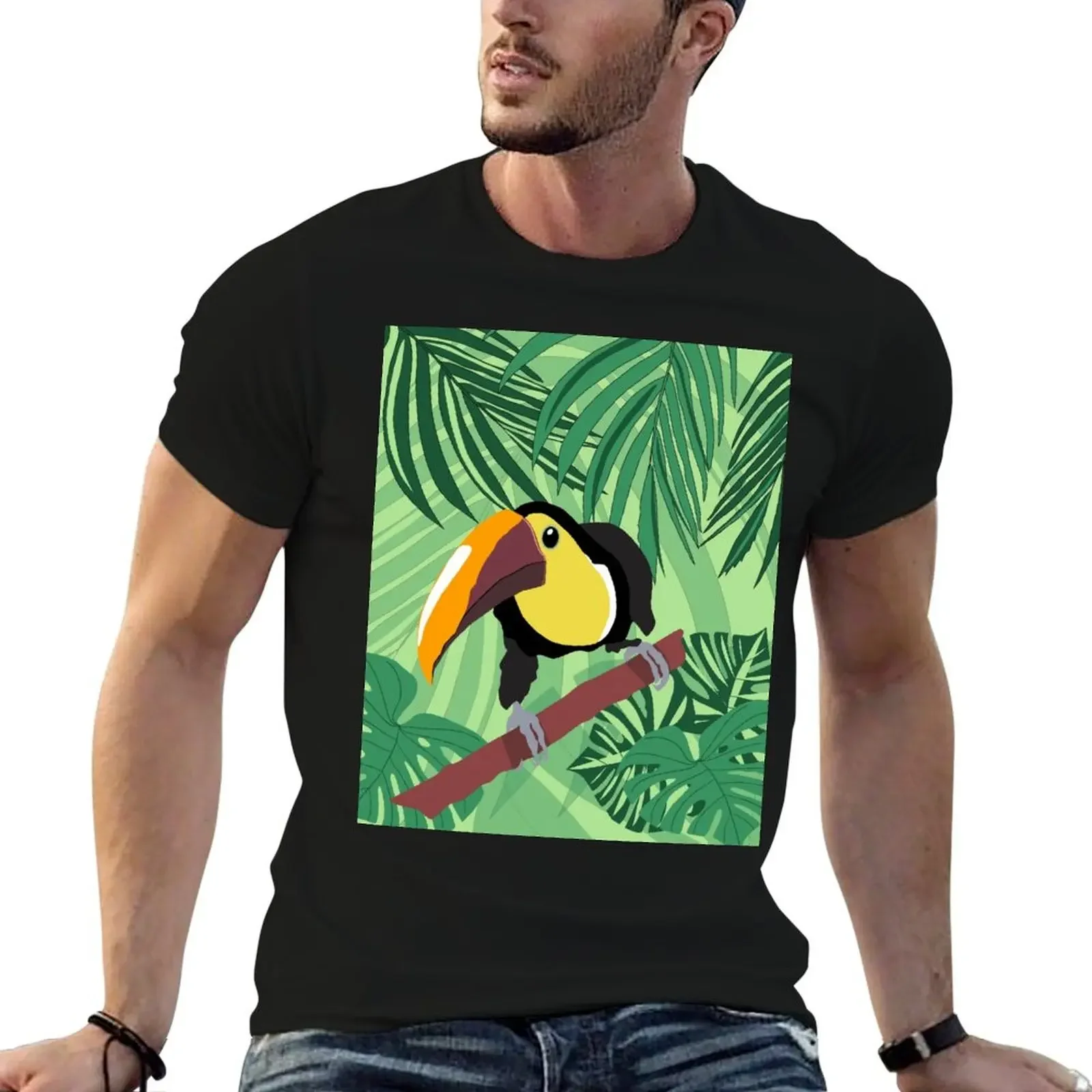 

Toucan at the rainforest T-Shirt Short sleeve tee shirts graphic tee blue archive men clothings