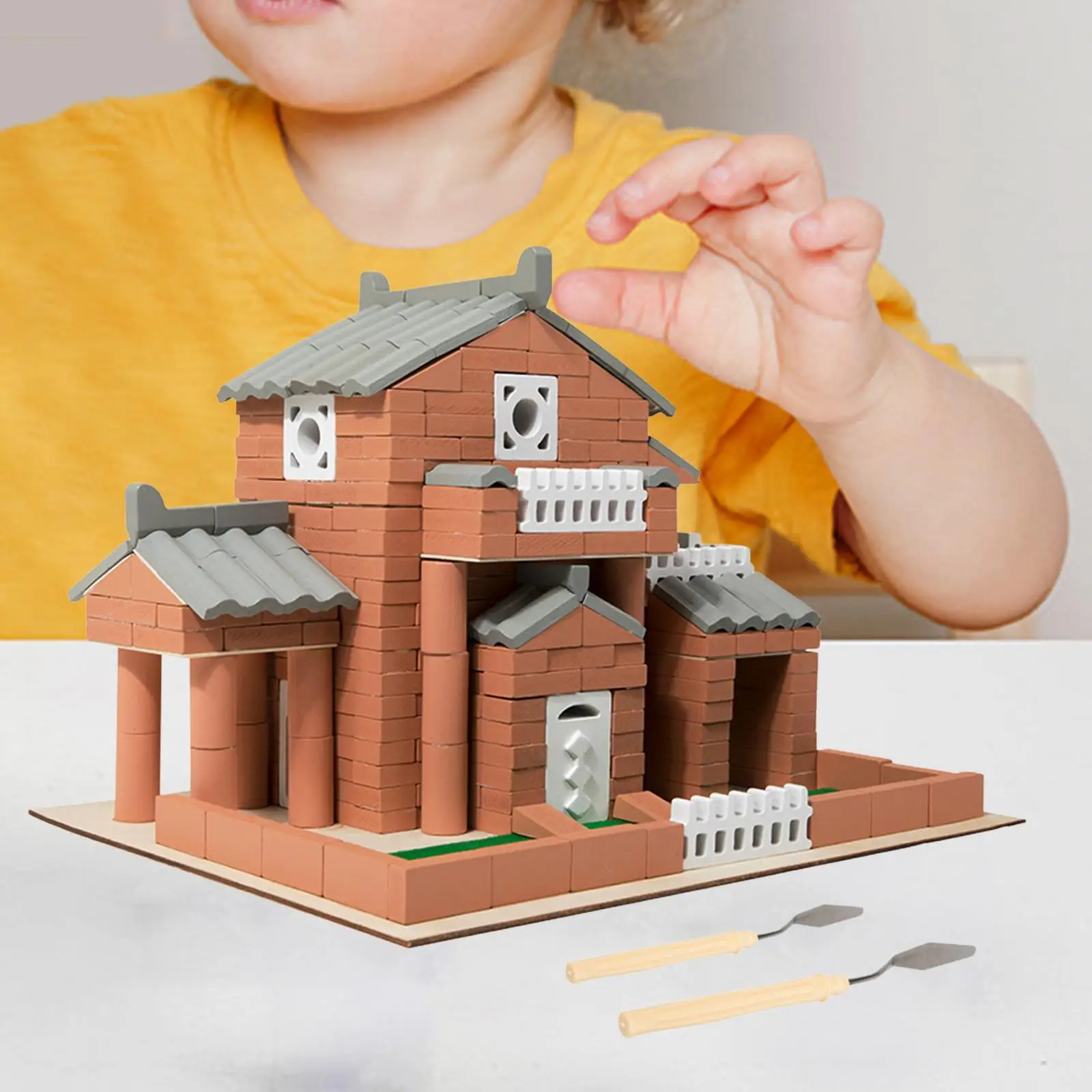 DIY Building Model Wood House Kits Construction Building Bricks 3D Puzzles Toy Cottage Villa DIY Bricks Toys for Decoration