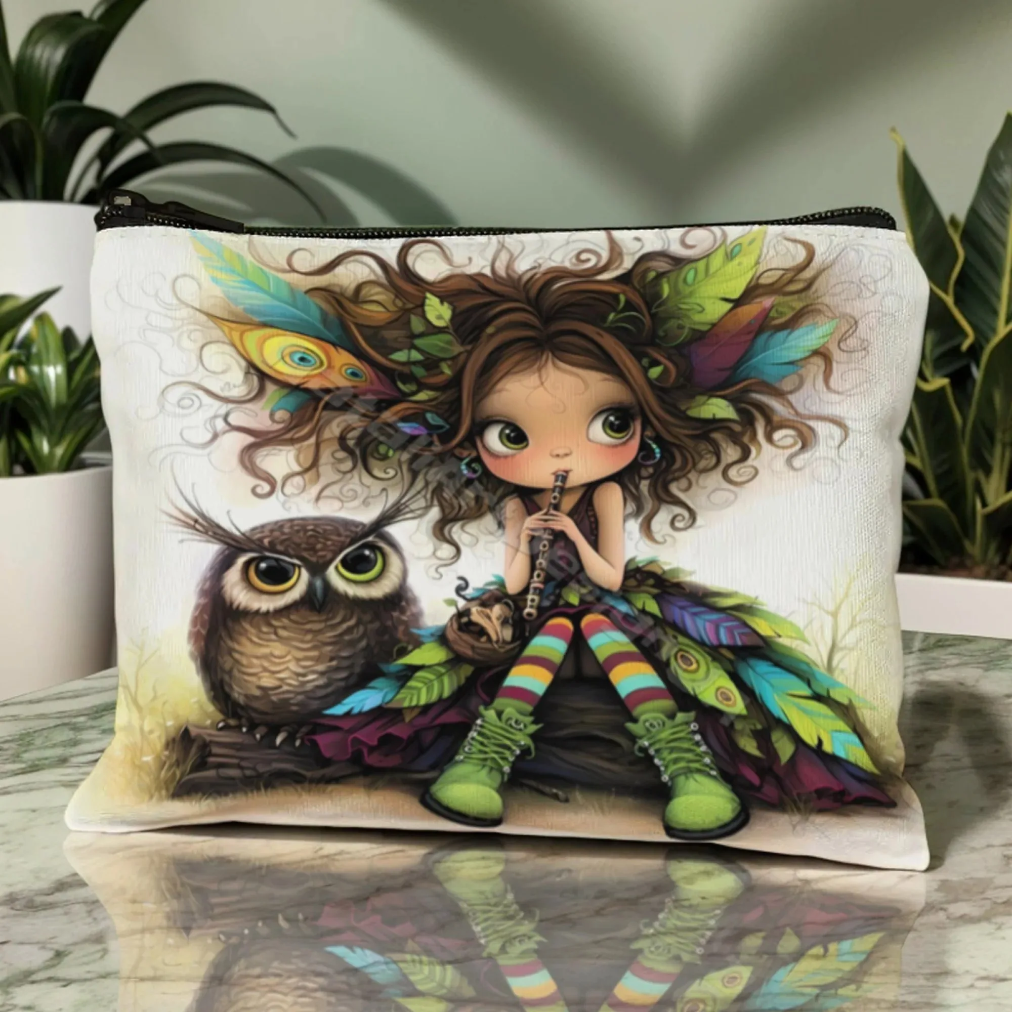 الكرتون فتاة حقيبة مستحضرات تجميل انغلق حقيبة أدوات الزينة المرأة المنظم حقيبة مستحضرات التجميل محفظة نسائية للعملات المعدنية السفر حقيبة التخزين مقلمة