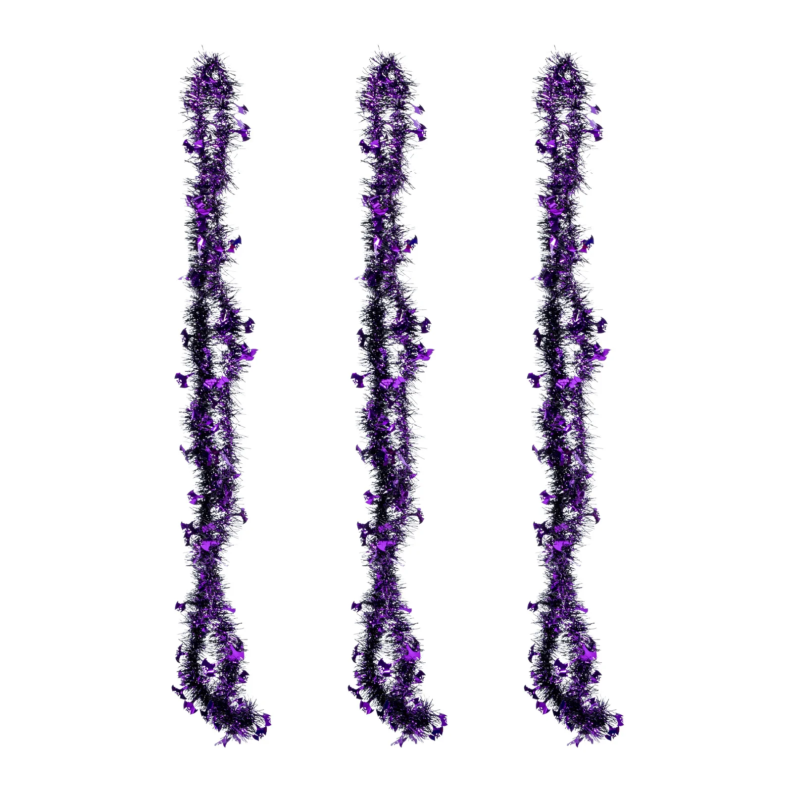 

3Pcs Halloween Tinsel Garland Shiny Bright Color Festive Decor Indoor Outdoor Party Ornaments Home Garden Door Window Mantle