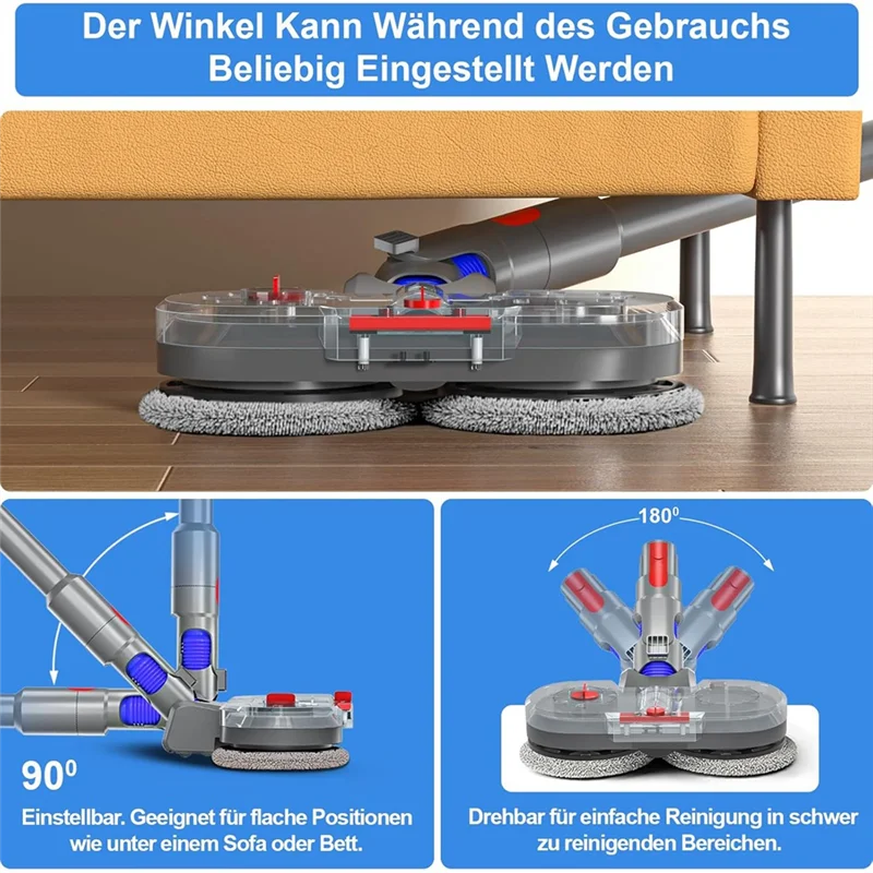 

A39M Mop Attachment For Dyson V7/V8/V10/V11/V15 Vacuum Cleaner, Electric Floor Mop With Removable Water Tank