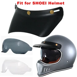 Retro Motorcycle Helmet Brim & Lens Visor Shield Goggles Glasses Sunblock Shade Open Face Moto Helmet Anti UV 3 Snap Button Brim