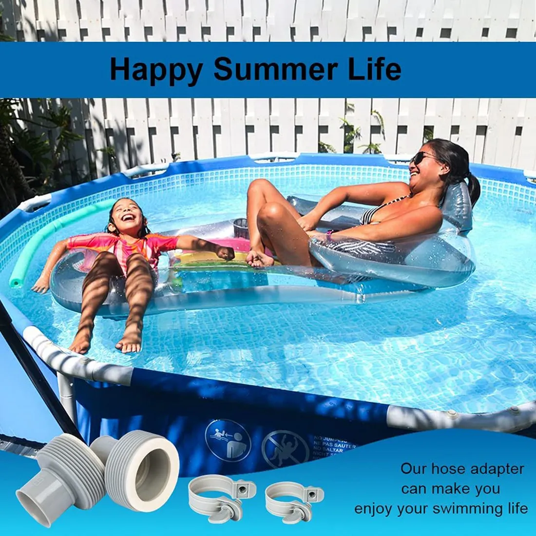 4 pces 1.25 Polegada a 1.5 Polegada tipo b adaptadores de mangueira kit de conversão de mangueira adaptador b para bombas de filtro de piscina intex & água salgada