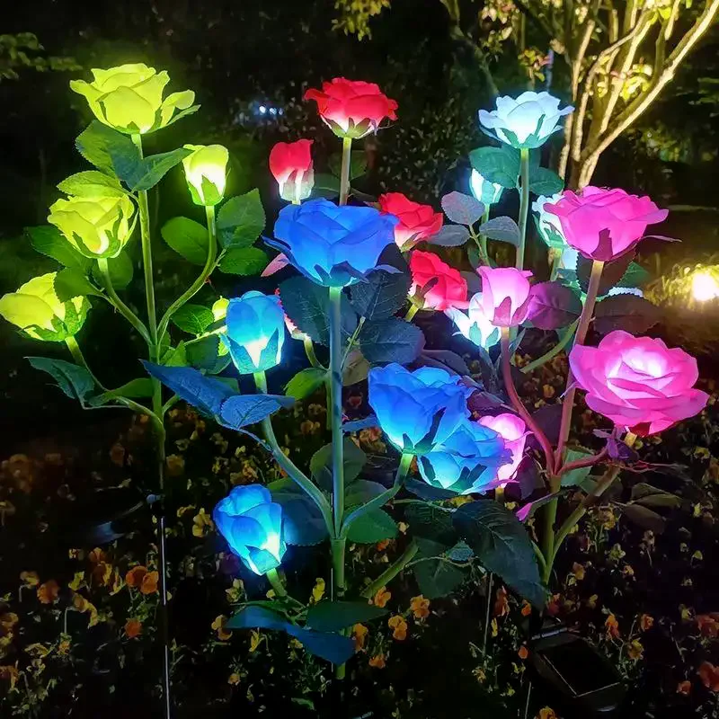 /PFU/Rose Lights With Color Changing LED And Waterproof Design Solar Powered Perfect For Outdoor Garden Yard Decoration