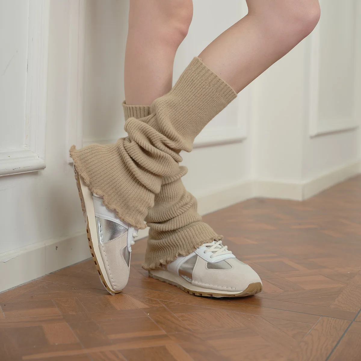 Calentadores de piernas de punto de encaje Y2K JK para mujer, calcetines apilados estilo Ballet fino, mangas, estética de otoño e invierno, varios colores】