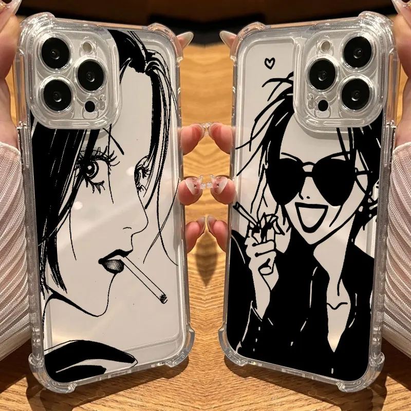 

Anime Nana Osaki Cartoon Phone Case Clear For iPhone 17 16 14 15 11 12 13 Pro Max 16E 15 16 Plus 17Air 11 Soft Shockproof Cover