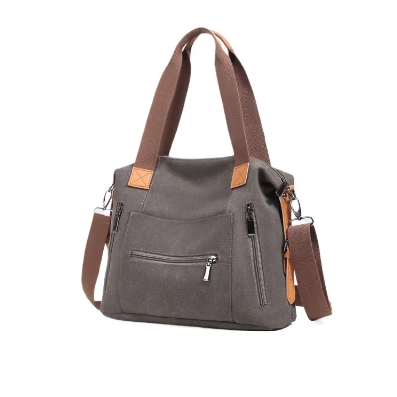 Stylish Women Shoulder Tote Bag Spacious Canvas Crossbody Purse Fashion Trendy Overseas Simple Handbag